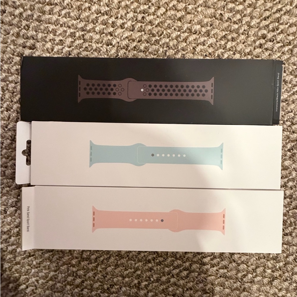 Apple iWatch Sport Silicone Bands: Brand New: Size Large: 1 Sided Band Only:Qty3